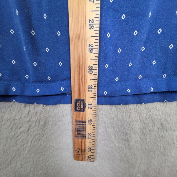 Catherines Top Womens 5X Blue Cutout Neck Diamond‎ Relaxed Flowy Stretch Lounge - Picture 6 of 11